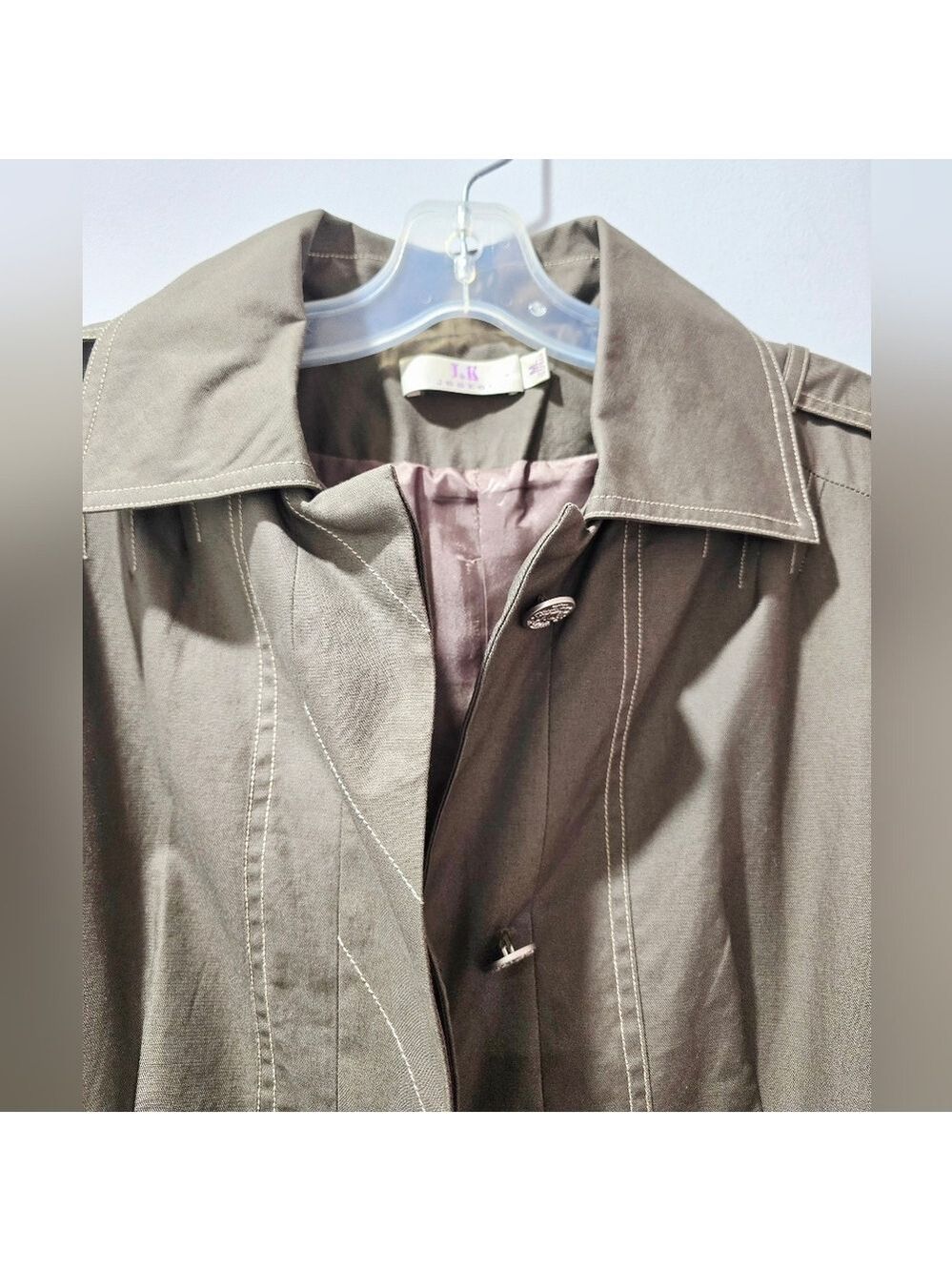 J & K Jeeker Women's Belted Trench Coat Size M - Picture 3 of 14